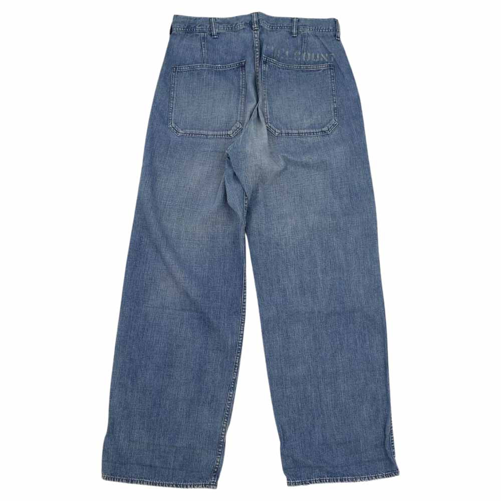 FULLCOUNT フルカウント 1202-1 8oz USN デッキパンツ USN SEAMENS TROUSER ミリタリー パンツ ブルー系 32【中古】