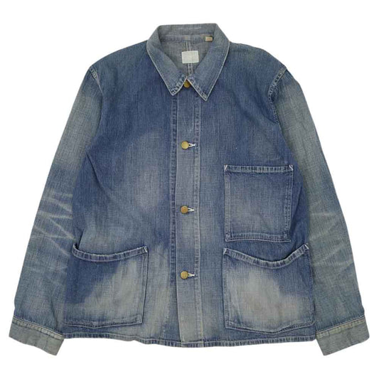 FULLCOUNT フルカウント 1930s 8oz Denim Short Coverall 2908-1 ヴィンテージ加工 ショート カバーオール ジャケット  ブルー系 38【中古】