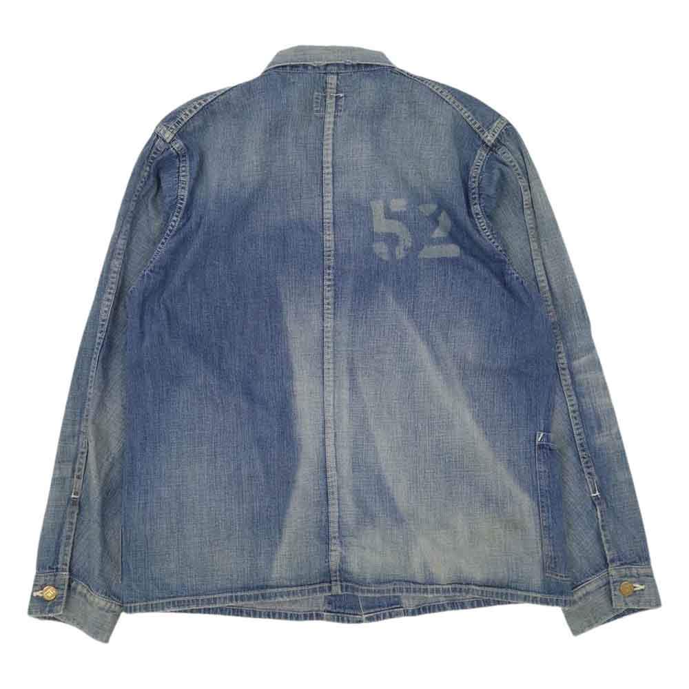 FULLCOUNT フルカウント 1930s 8oz Denim Short Coverall 2908-1 ヴィンテージ加工 ショート カバーオール ジャケット  ブルー系 38【中古】