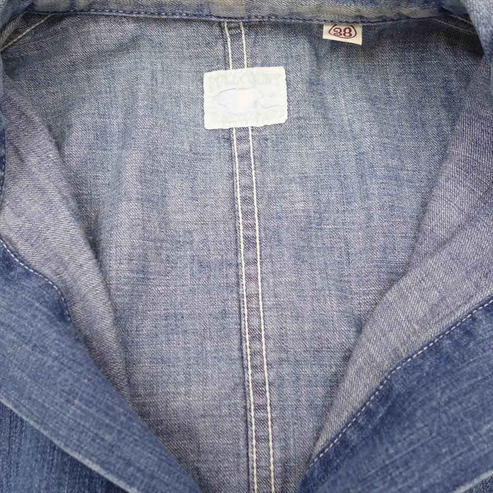 FULLCOUNT フルカウント 1930s 8oz Denim Short Coverall 2908-1 ヴィンテージ加工 ショート カバーオール ジャケット  ブルー系 38【中古】