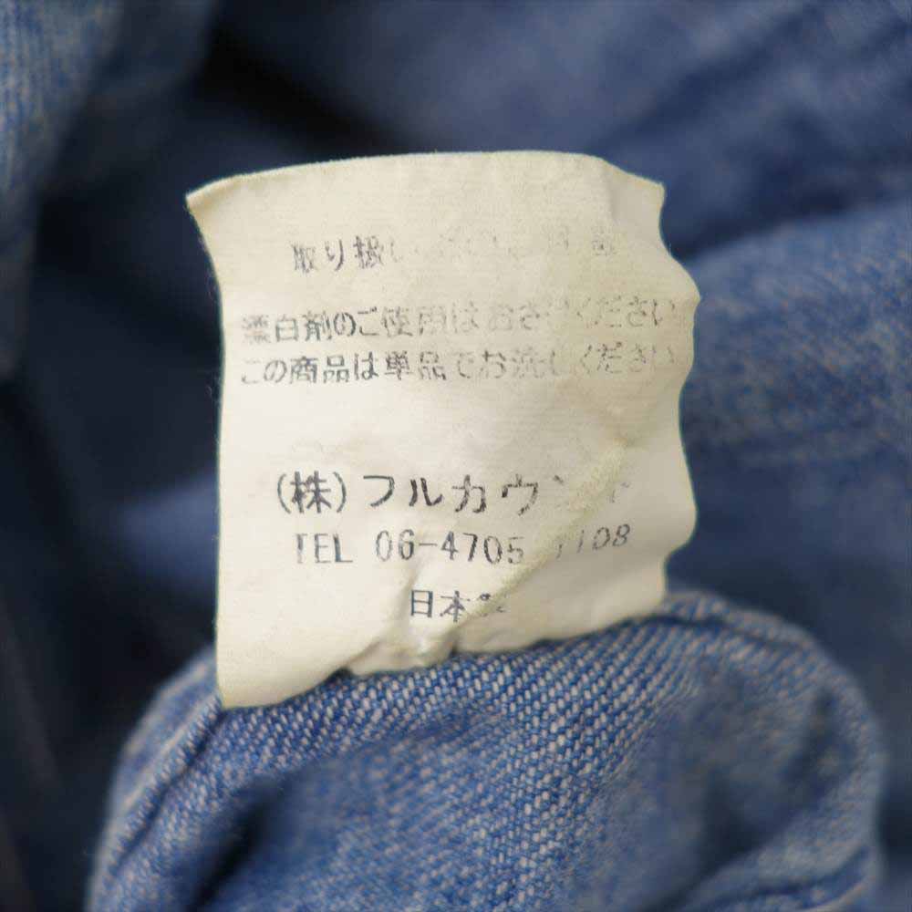 FULLCOUNT フルカウント 1930s 8oz Denim Short Coverall 2908-1 ヴィンテージ加工 ショート カバーオール ジャケット  ブルー系 38【中古】