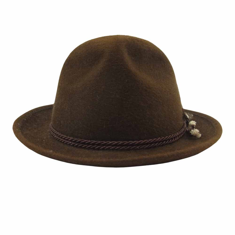 ラゴマシーノ フェザー 装飾 中折れ ハット アルゼンチン製 ブラウン系 60【中古】