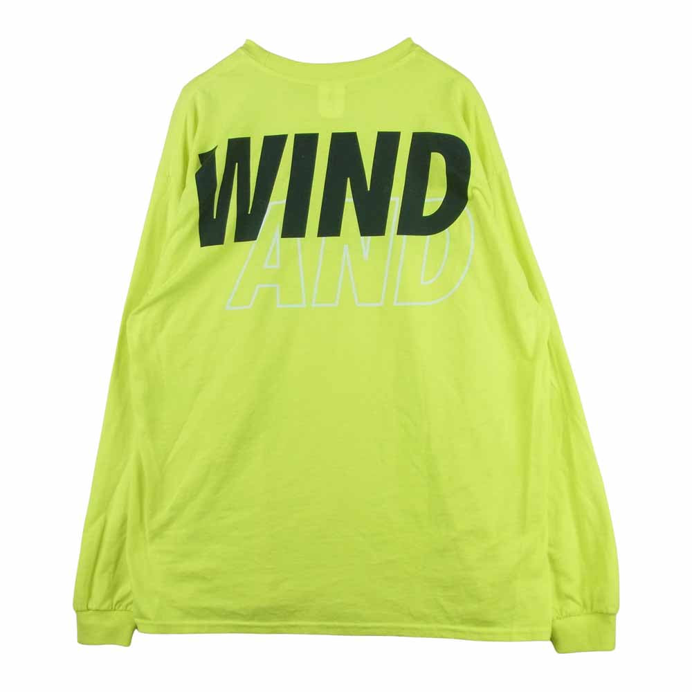 WIND AND SEA ウィンダンシー 18SS 18S WDS CS 03 ロゴ クルーネック 長袖 Tシャツ イエロー系 XL【中古】