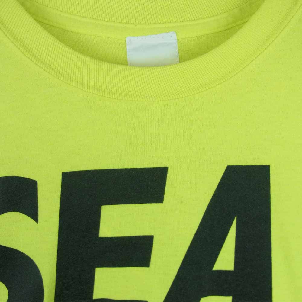 WIND AND SEA ウィンダンシー 18SS 18S WDS CS 03 ロゴ クルーネック 長袖 Tシャツ イエロー系 XL【中古】