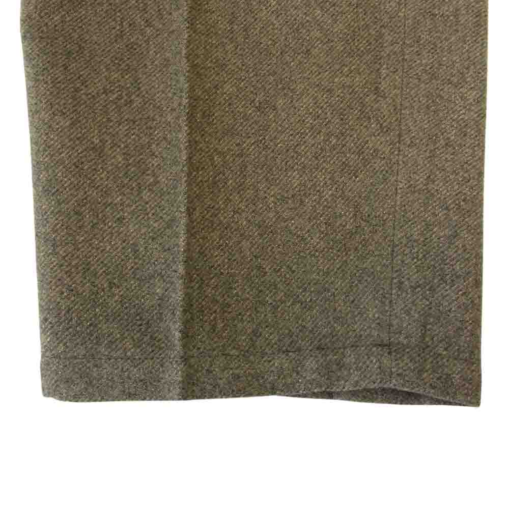 WHITE MOUNTAINEERING ホワイトマウンテニアリング 21AW WM2173412 MELANGE TWEED BELTLESS 2 TUCKED SLACKS メランジ ツイード ベルトレス タック スラックス ブラウン系 4【美品】【中古】