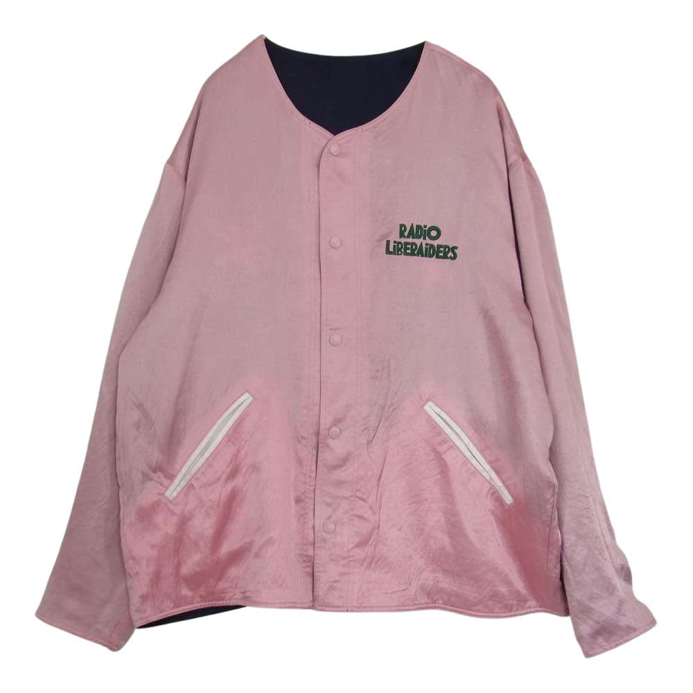 リベレイダース 21ss SOUVENIR JACKET RADIO LIBERAIDERS 刺繍 リバーシブル スーベニア ジャケット  ネイビー系 XL【美品】【中古】