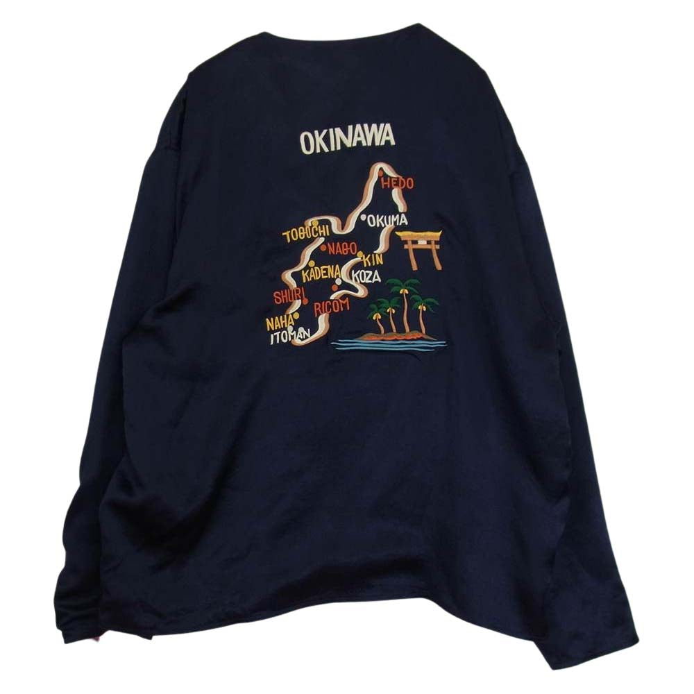 リベレイダース 21ss SOUVENIR JACKET RADIO LIBERAIDERS 刺繍 リバーシブル スーベニア ジャケット  ネイビー系 XL【美品】【中古】