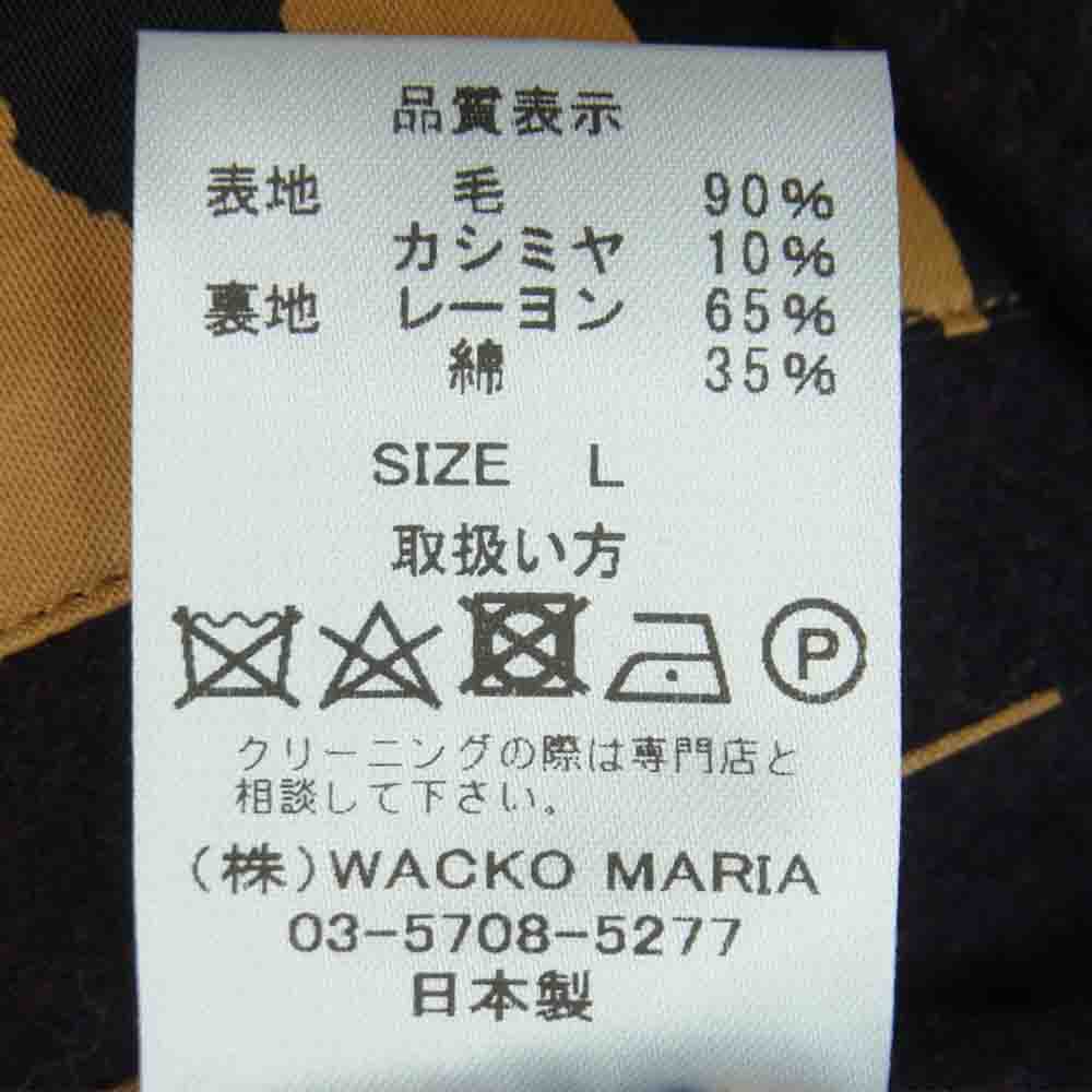 WACKO MARIA ワコマリア 21AW GUILTY PARTIES BAL COLOR COAT ウール カシミア混 裏地レオパード バルカラー コート パープル系 L【新古品】【未使用】【中古】