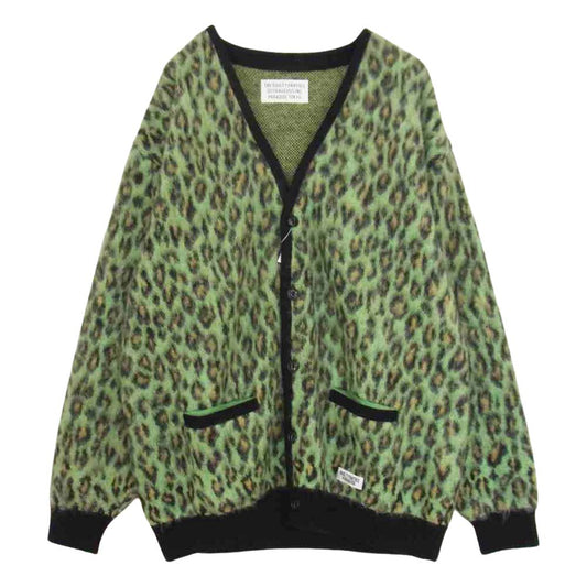 WACKO MARIA ワコマリア 21AW LEOPARD MOHAIR CARDIGAN TYPE-1 レオパード モヘア カーディガン グリーン系 XL【極上美品】【中古】