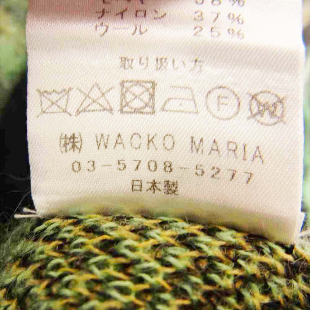 WACKO MARIA ワコマリア 21AW LEOPARD MOHAIR CARDIGAN TYPE-1 レオパード モヘア カーディガン グリーン系 XL【極上美品】【中古】