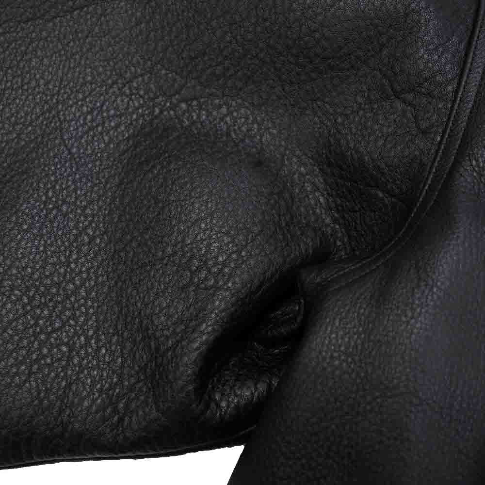 WACKO MARIA ワコマリア 21AW LEATHER VARSITY JACKET TYPE-2 カウハイド レザー バーシティ ジャケット ブラック系 L【極上美品】【中古】