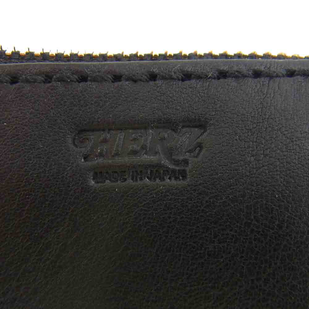 HERZ ヘルツ L字 ファスナー ミニ 財布 ブラック系【中古】