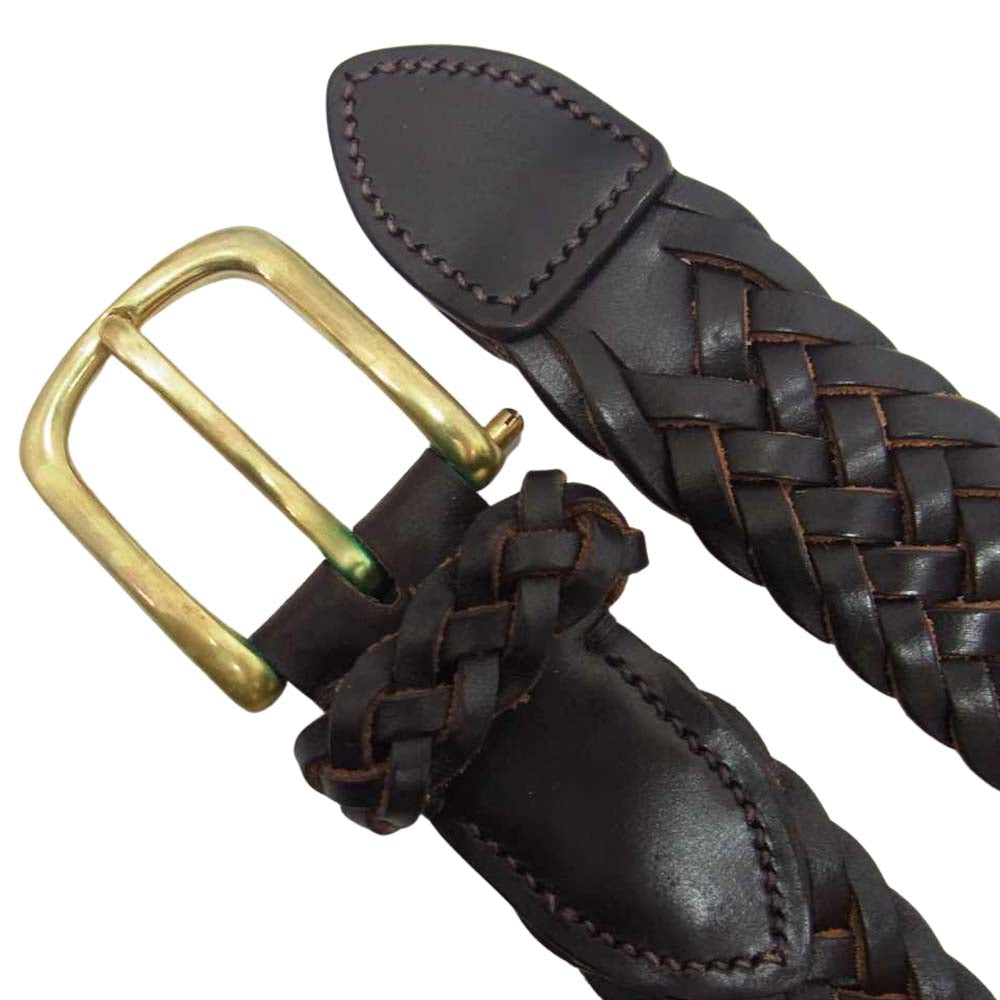 WILDSWANS ワイルドスワンズ HAMLYNS ハムリンズ レザー メッシュ ベルト チョコ ブラウン系 33/95【中古】