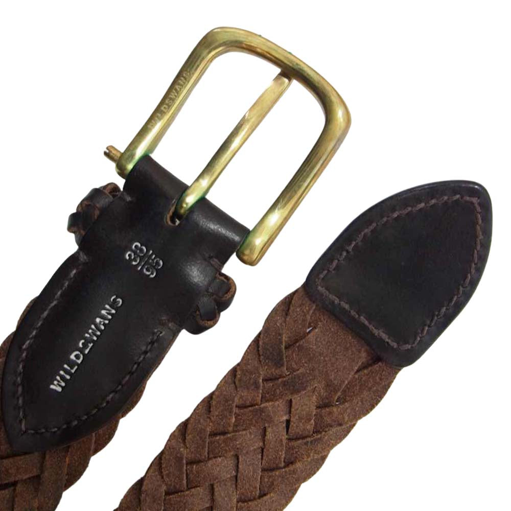 WILDSWANS ワイルドスワンズ HAMLYNS ハムリンズ レザー メッシュ ベルト チョコ ブラウン系 33/95【中古】