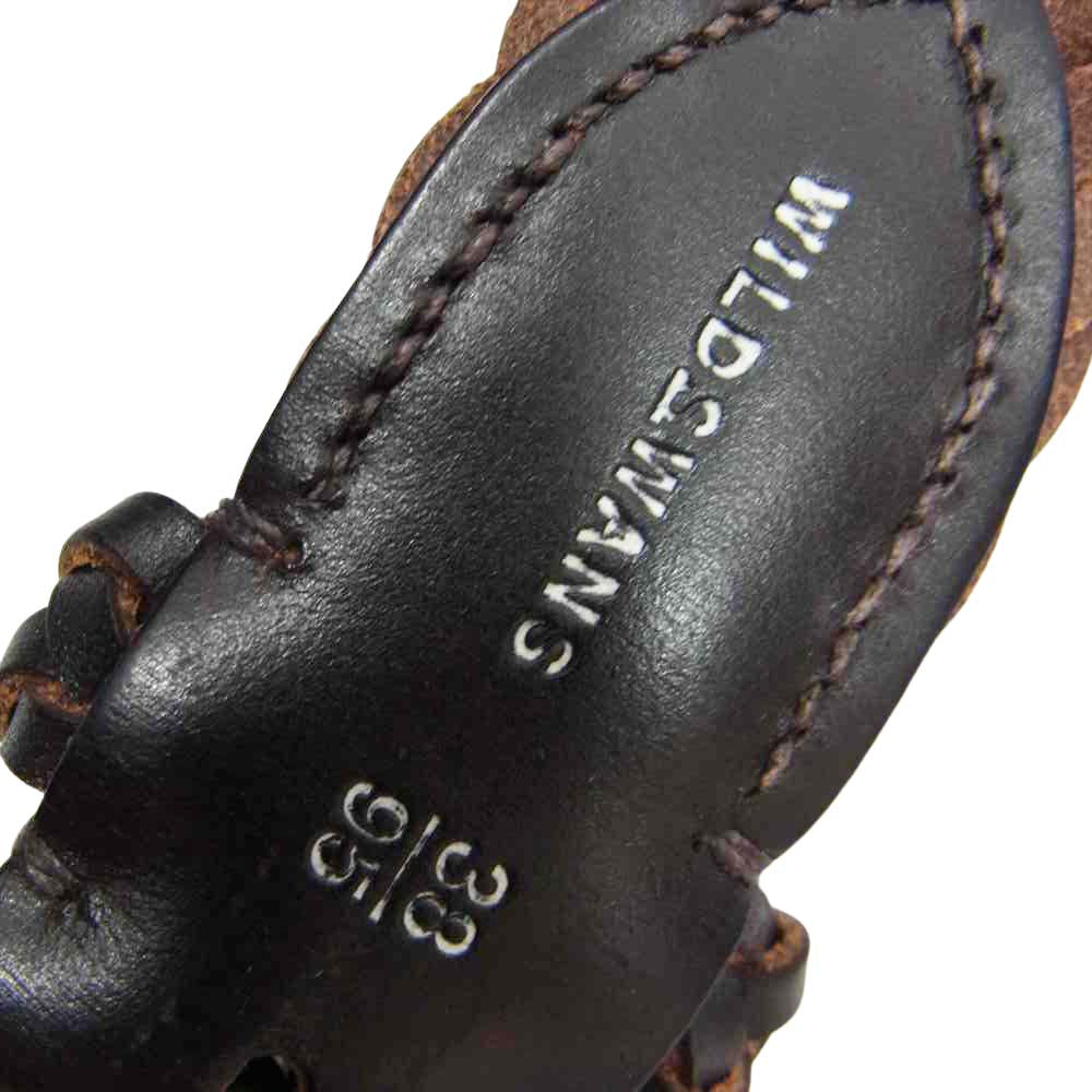 WILDSWANS ワイルドスワンズ HAMLYNS ハムリンズ レザー メッシュ ベルト チョコ ブラウン系 33/95【中古】