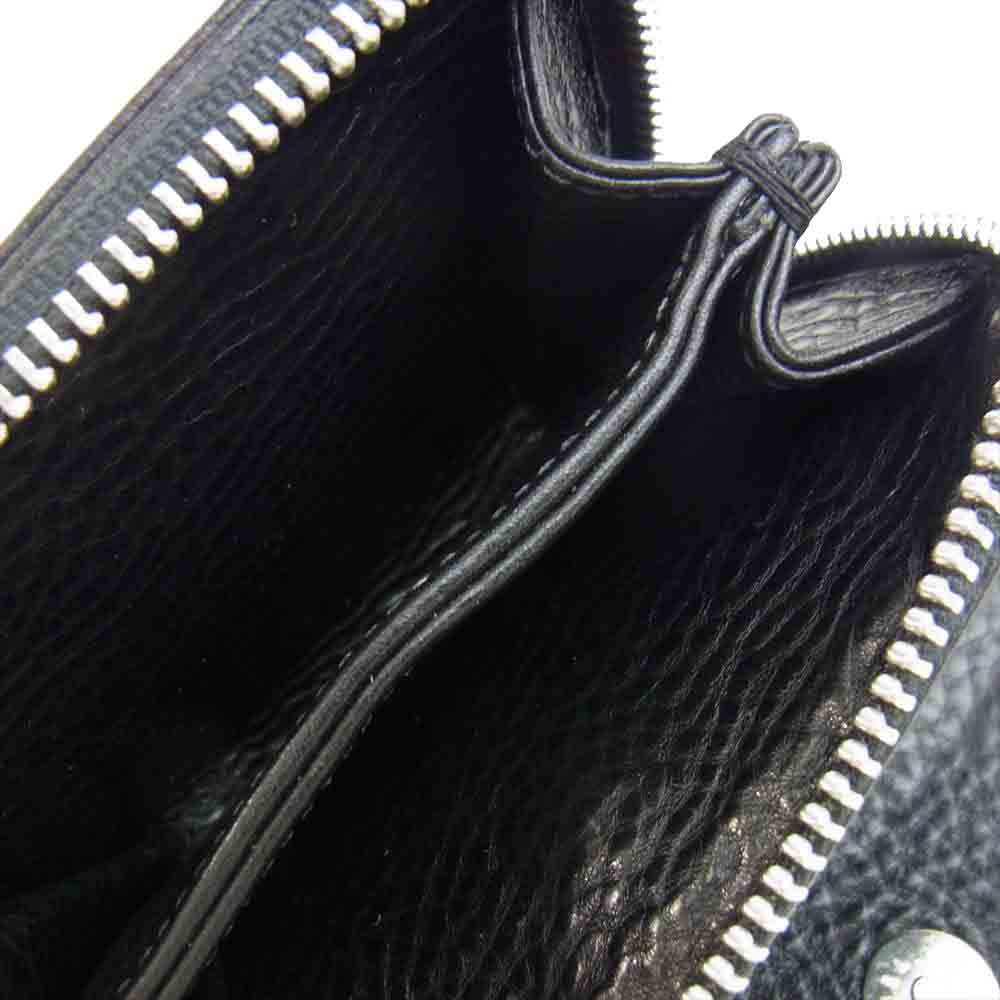 CHROME HEARTS クロムハーツ（原本有） SQ ZIP BILL スクエア ジップ ビル レザー ウォレット ブラック系【中古】