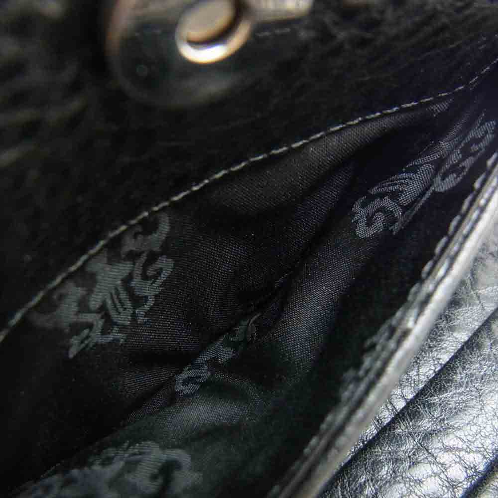 CHROME HEARTS クロムハーツ（原本有） SQ ZIP BILL スクエア ジップ ビル レザー ウォレット ブラック系【中古】