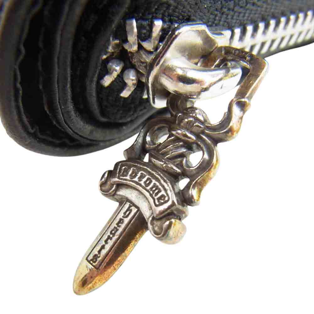CHROME HEARTS クロムハーツ（原本有） SQ ZIP BILL スクエア ジップ ビル レザー ウォレット ブラック系【中古】