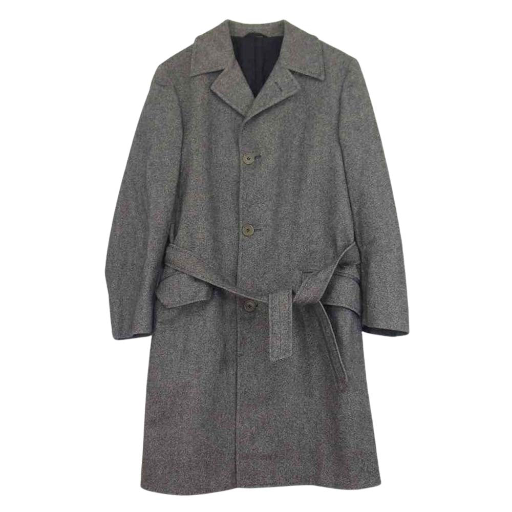 ROMEO GIGLI ロメオジリ 国内正規品 バスストップタグ イタリア製 ウールツイード ベルテッド コート グレー系 46【中古】