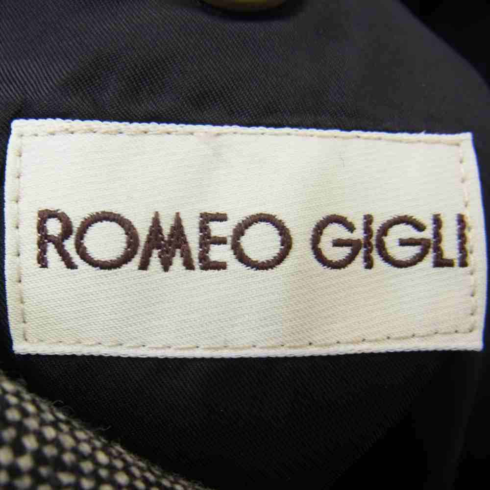 ROMEO GIGLI ロメオジリ 国内正規品 バスストップタグ イタリア製 ウールツイード ベルテッド コート グレー系 46【中古】