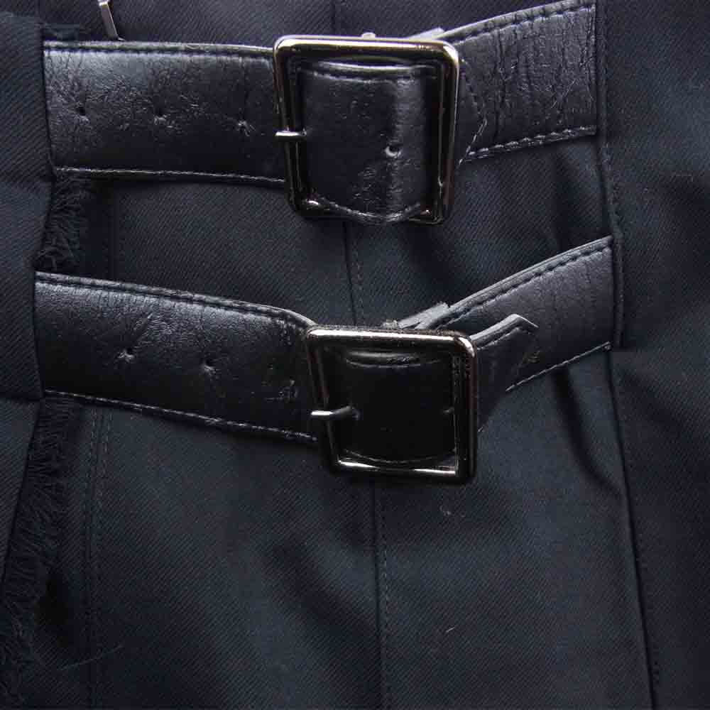 BURBERRY LONDON バーバリー ロンドン FX013-725-09 カシミヤ混 ウール ラップ スカート ブラック系 40【中古】