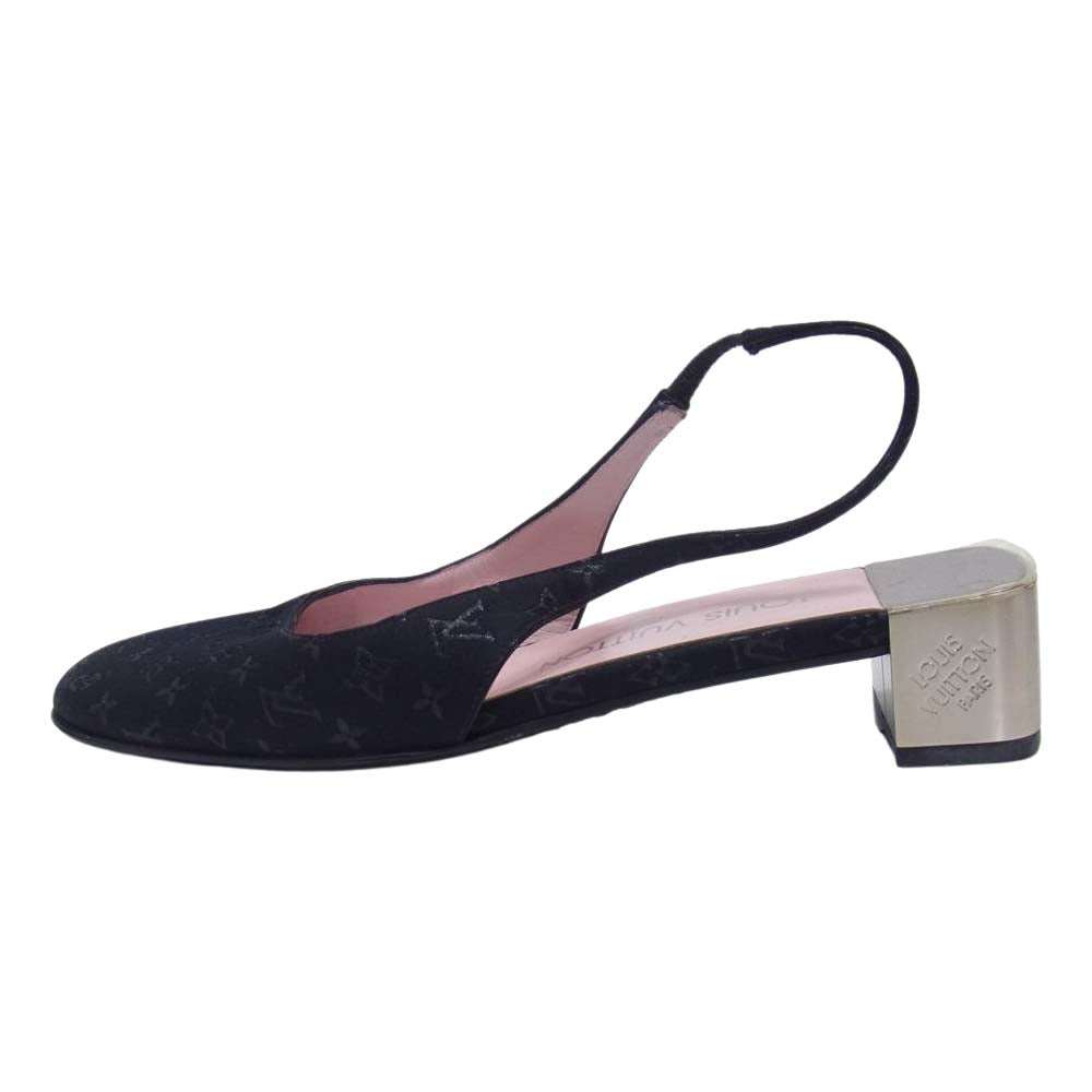 LOUIS VUITTON ルイ・ヴィトン モノグラム ミニキャンバス パンプス ブラック系 37【中古】