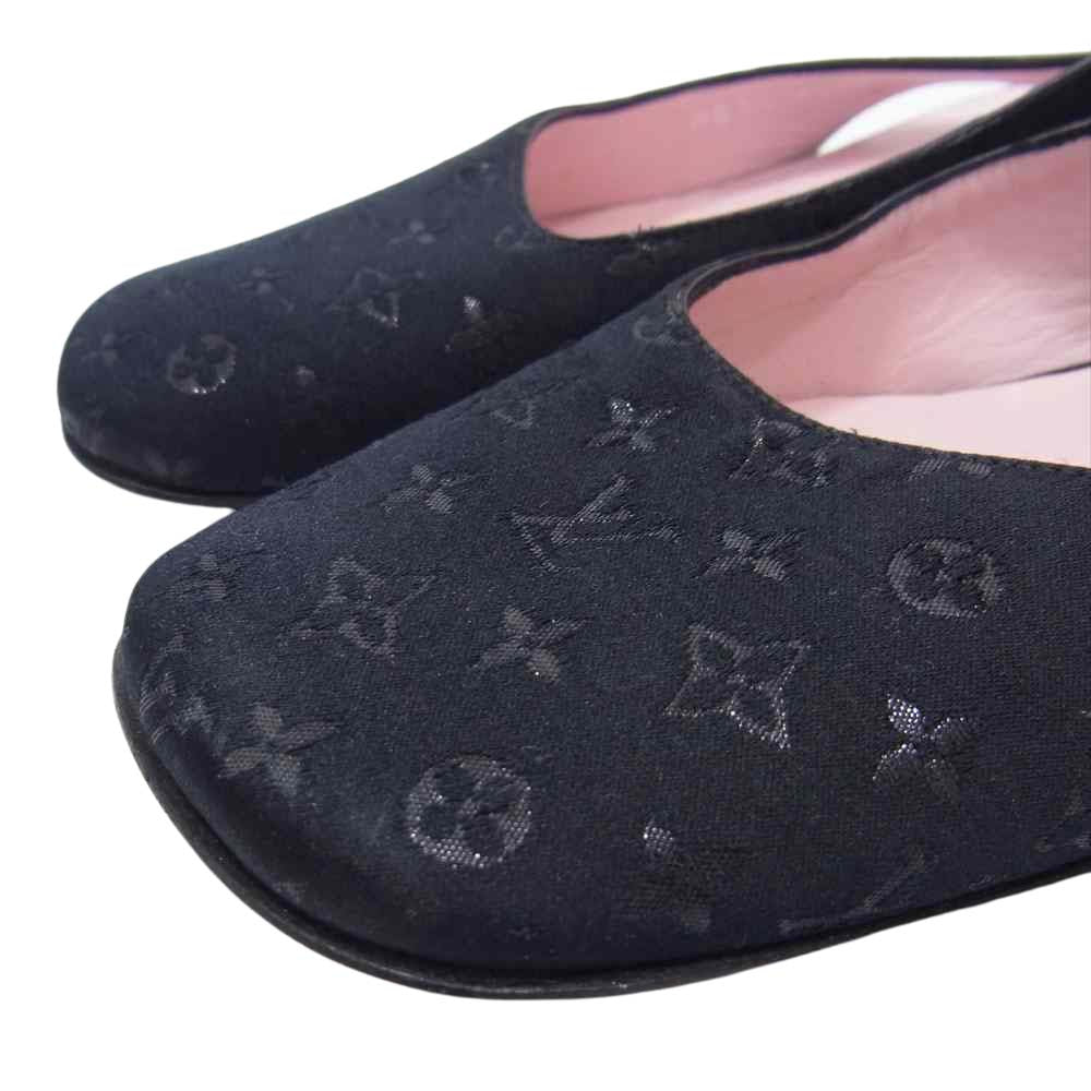 LOUIS VUITTON ルイ・ヴィトン モノグラム ミニキャンバス パンプス ブラック系 37【中古】