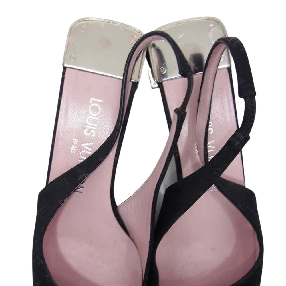 LOUIS VUITTON ルイ・ヴィトン モノグラム ミニキャンバス パンプス ブラック系 37【中古】