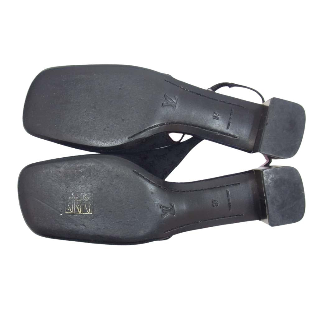 LOUIS VUITTON ルイ・ヴィトン モノグラム ミニキャンバス パンプス ブラック系 37【中古】