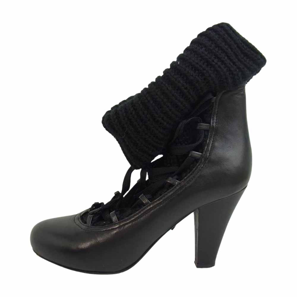 SEE BY CHLOE シーバイクロエ SB17017 ニット切替 ショートブーツ ブラック系 38【中古】