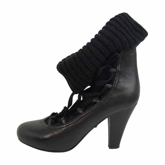 SEE BY CHLOE シーバイクロエ SB17017 ニット切替 ショートブーツ ブラック系 38【中古】