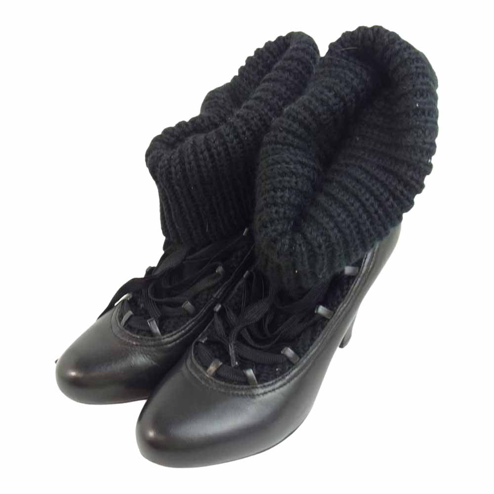 SEE BY CHLOE シーバイクロエ SB17017 ニット切替 ショートブーツ ブラック系 38【中古】