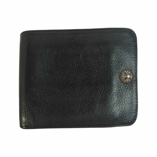 CHROME HEARTS クロムハーツ（原本無） 1SNAP 1スナップ クロスボタン レザー ウォレット ブラック系【中古】