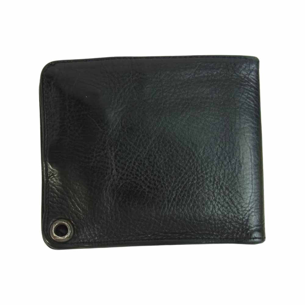 CHROME HEARTS クロムハーツ（原本無） 1SNAP 1スナップ クロスボタン レザー ウォレット ブラック系【中古】