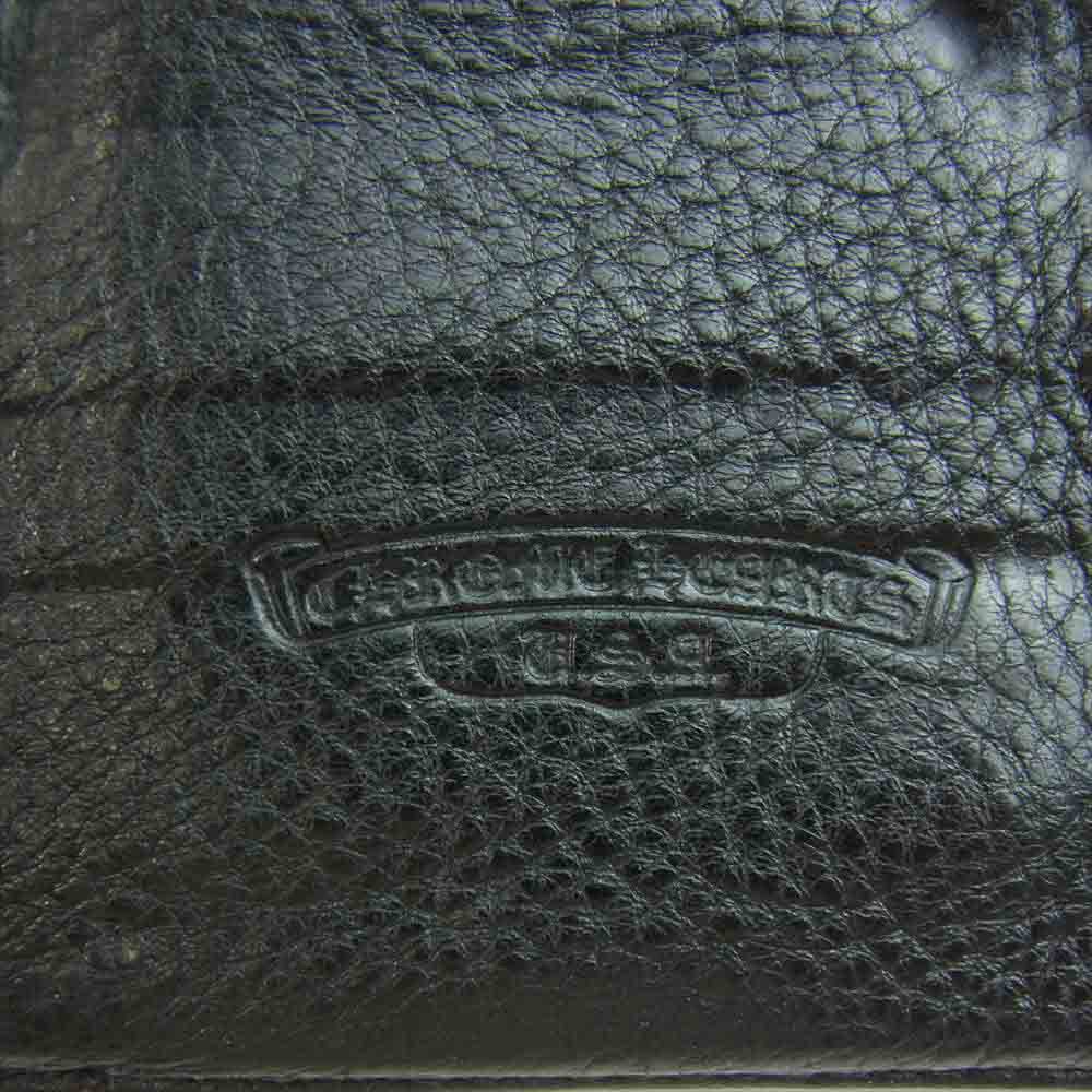 CHROME HEARTS クロムハーツ（原本無） 1SNAP 1スナップ クロスボタン レザー ウォレット ブラック系【中古】