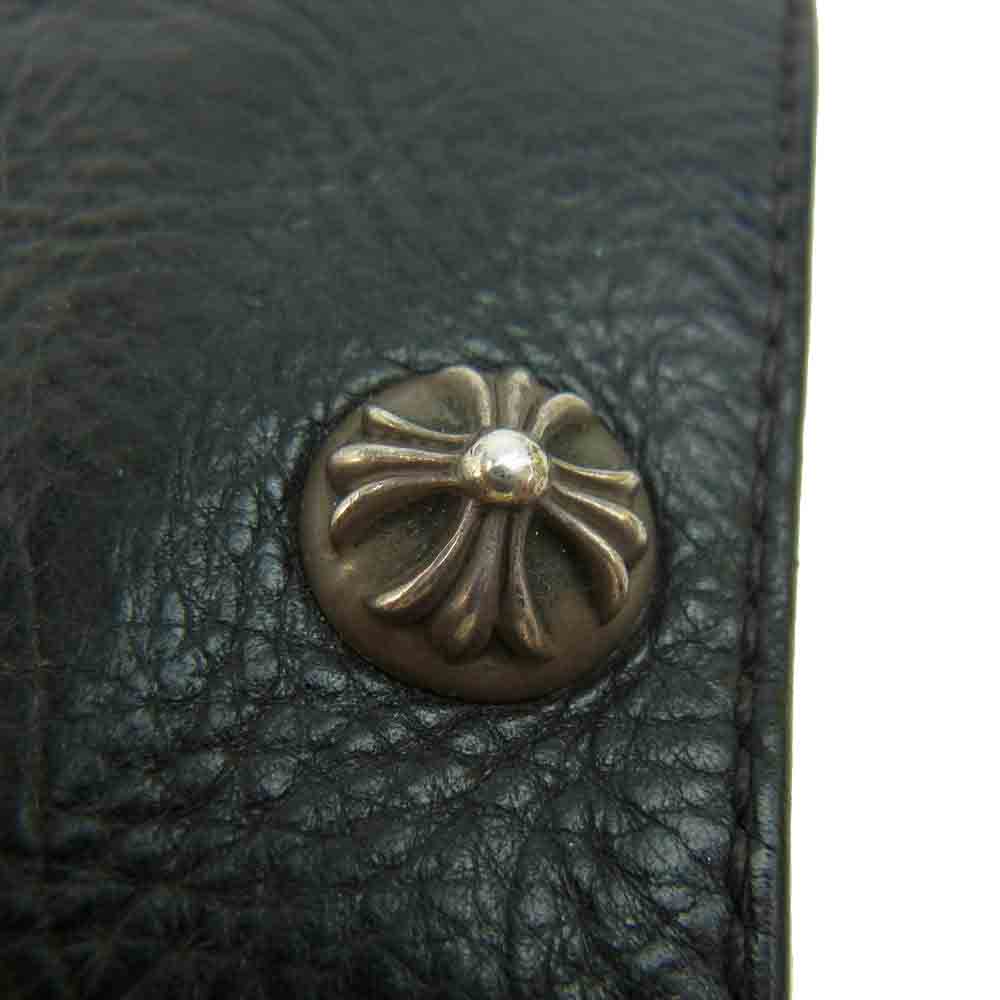 CHROME HEARTS クロムハーツ（原本無） 1SNAP 1スナップ クロスボタン レザー ウォレット ブラック系【中古】