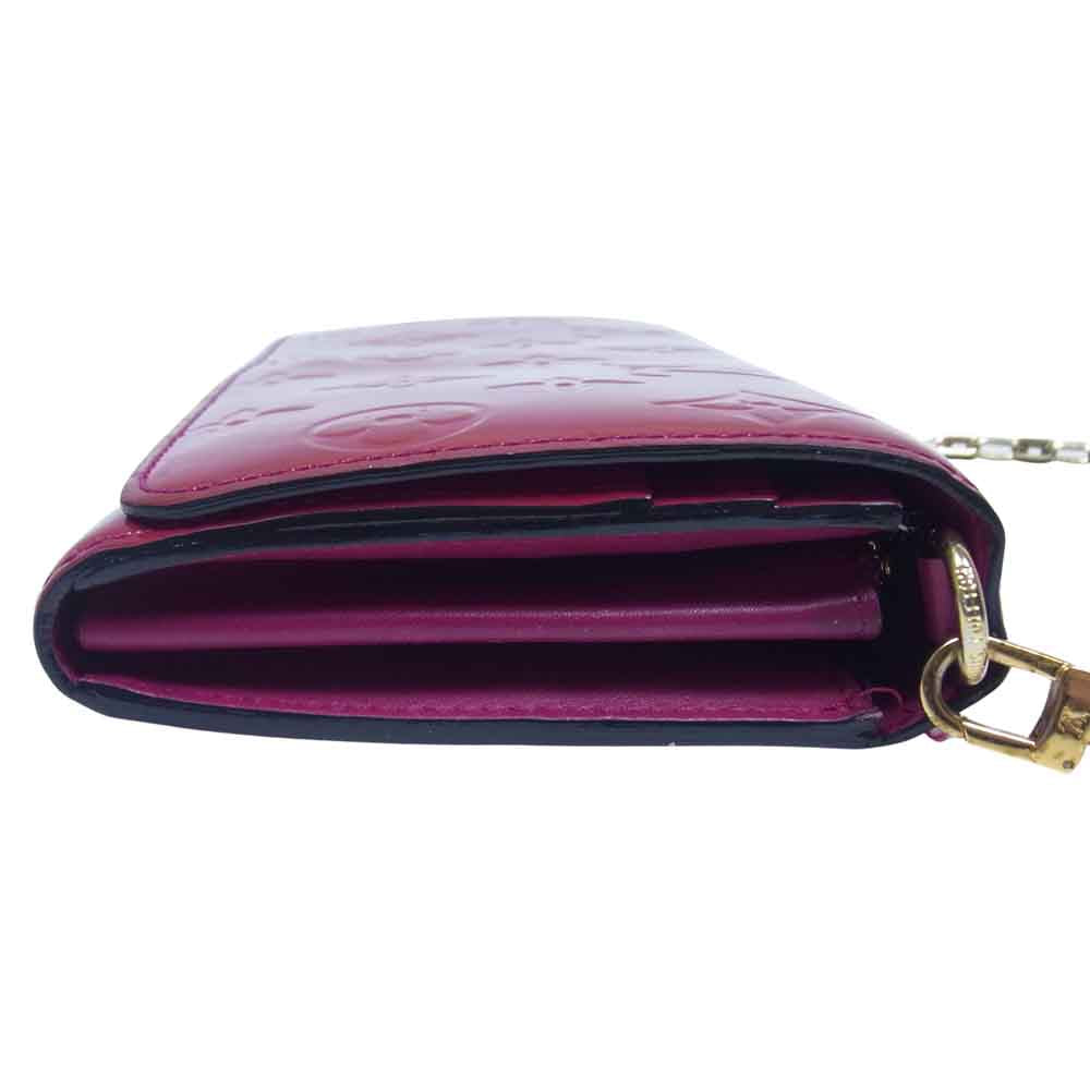 LOUIS VUITTON ルイ・ヴィトン M90087 モノグラム ヴェルニ ポルトフォイユ サラ チェーン 財布 レッド系【中古】