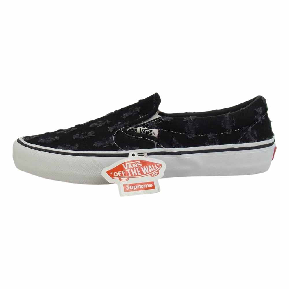 Supreme シュプリーム 20SS VN0A38DD2DC × VANS Hole Punch Denim Slip-On Pro ホール パンチ デニム スリッポン プロ ブラック系 29cm【新古品】【未使用】【中古】