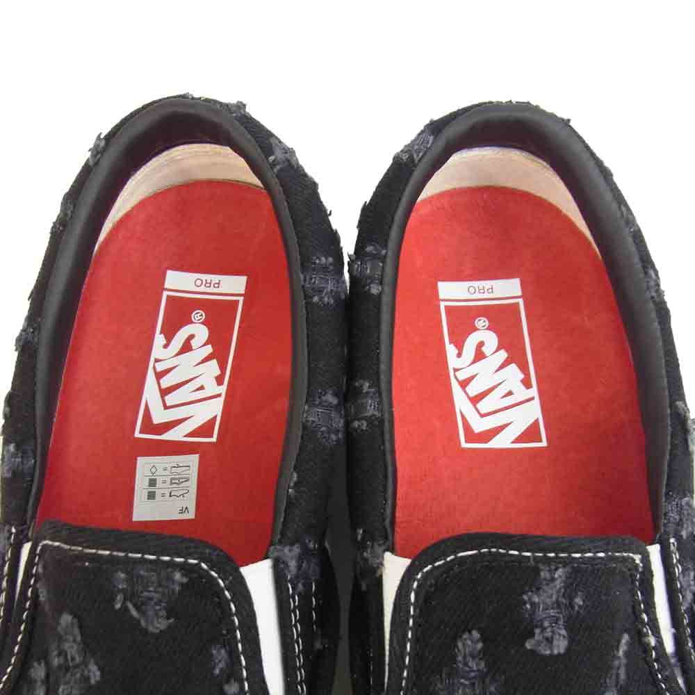 Supreme シュプリーム 20SS VN0A38DD2DC × VANS Hole Punch Denim Slip-On Pro ホール パンチ デニム スリッポン プロ ブラック系 29cm【新古品】【未使用】【中古】
