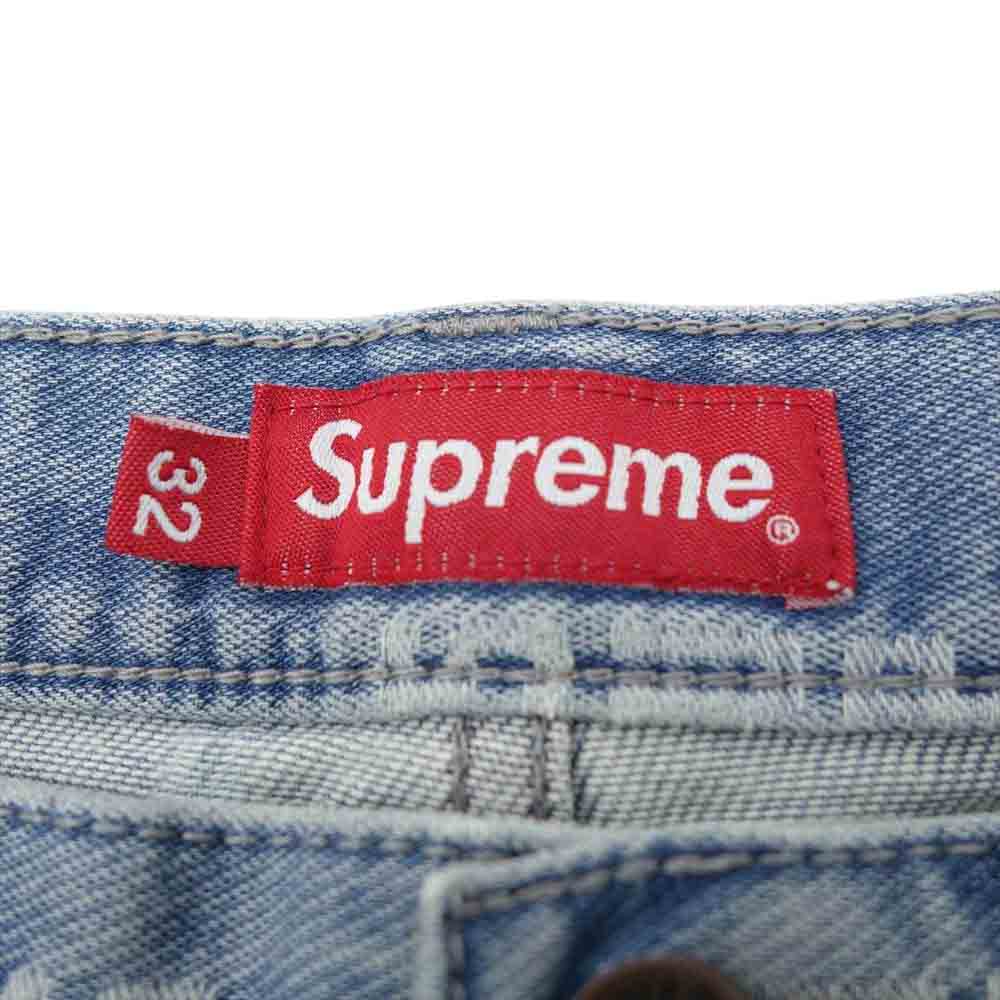 Supreme シュプリーム 20AW Logo Stripe Jacquard Regular Jean ロゴ ストライプ ジャガード レギュラー ジーン デニム インディゴブルー系 32【新古品】【未使用】【中古】