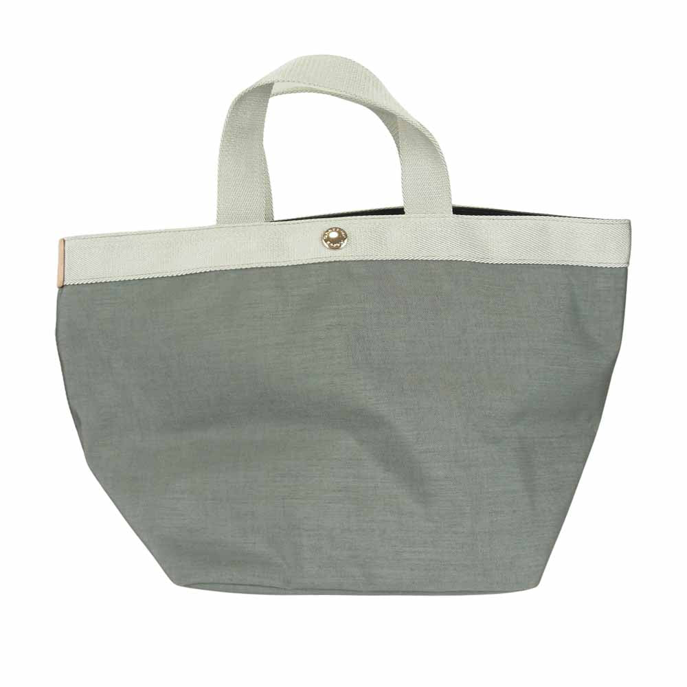 Herve Chapelier エルベ・シャプリエ 707CD 舟型トートM 京都店限定 ノワールタグ フュズィ×シルバー M グレー系【美品】【中古】