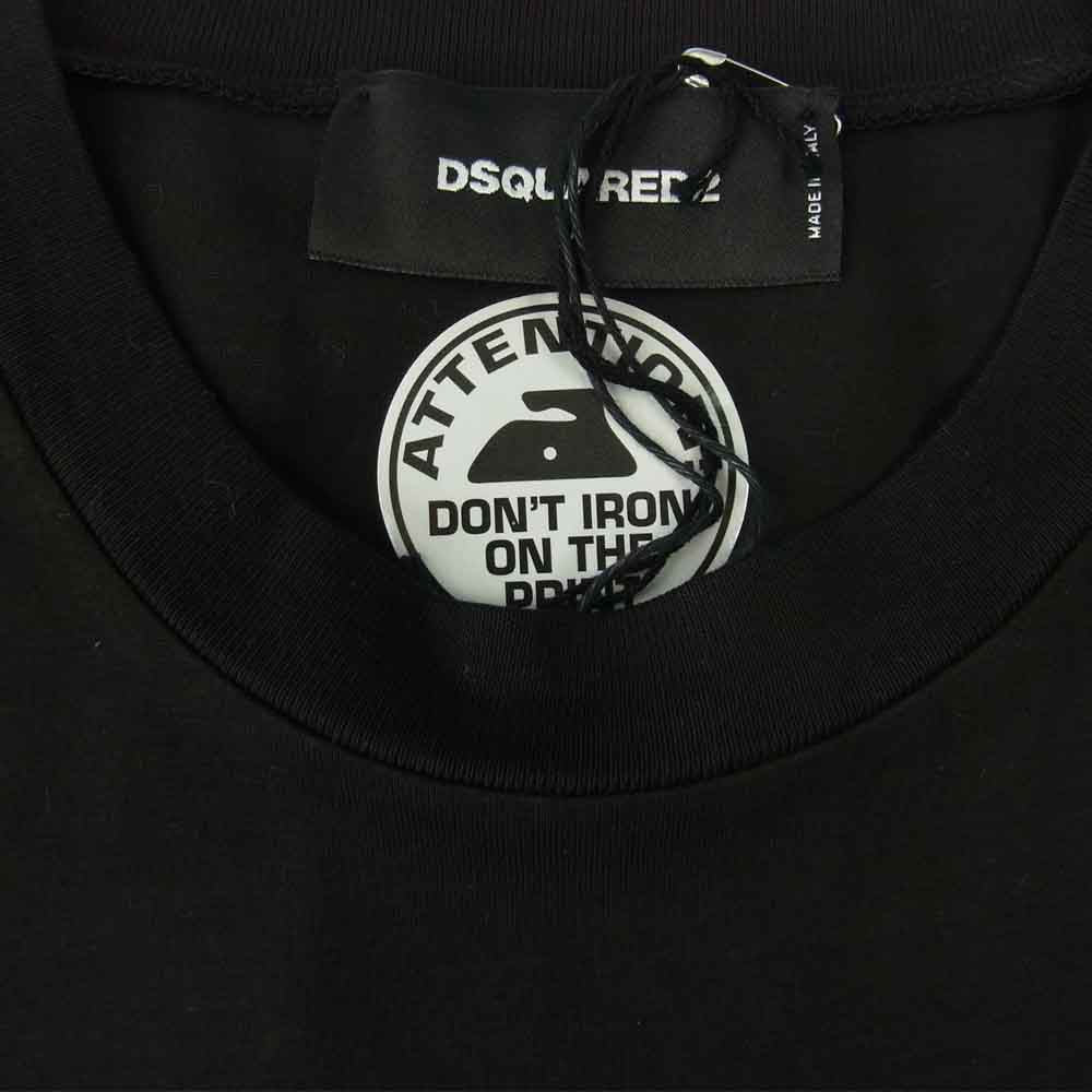 DSQUARED2 ディースクエアード S74GD0829 ロゴ クルーネック 半袖 Tシャツ ブラック系 S【新古品】【未使用】【中古】