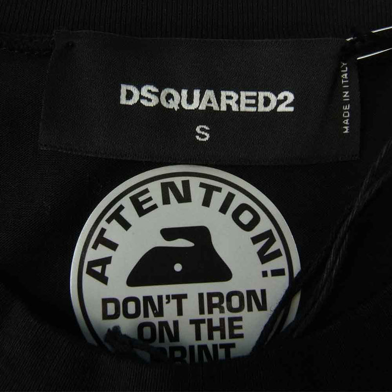 DSQUARED2 ディースクエアード S74GD0829 ロゴ クルーネック 半袖 Tシャツ ブラック系 S【新古品】【未使用】【中古】