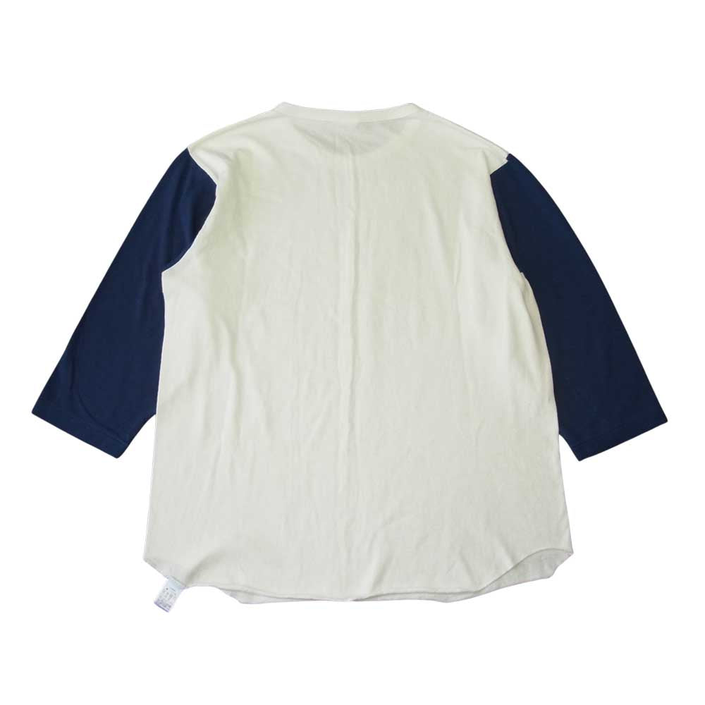 STANDARD CALIFORNIA スタンダードカリフォルニア × Champion チャンピオン バータグ復刻 ラグラン カットオフ プリント 七分袖 Tシャツ ホワイト系 L【中古】