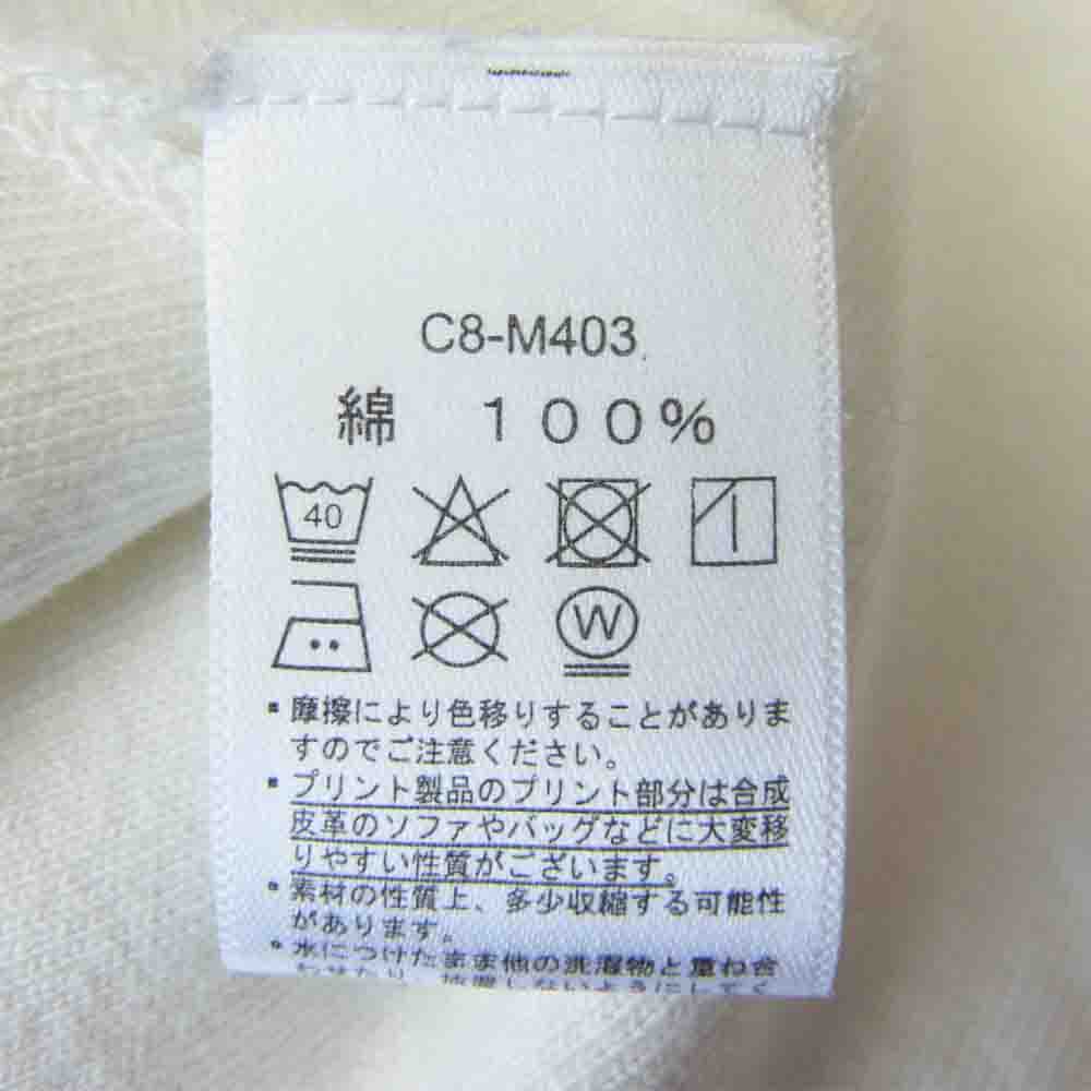 STANDARD CALIFORNIA スタンダードカリフォルニア × Champion チャンピオン バータグ復刻 ラグラン カットオフ プリント 七分袖 Tシャツ ホワイト系 L【中古】