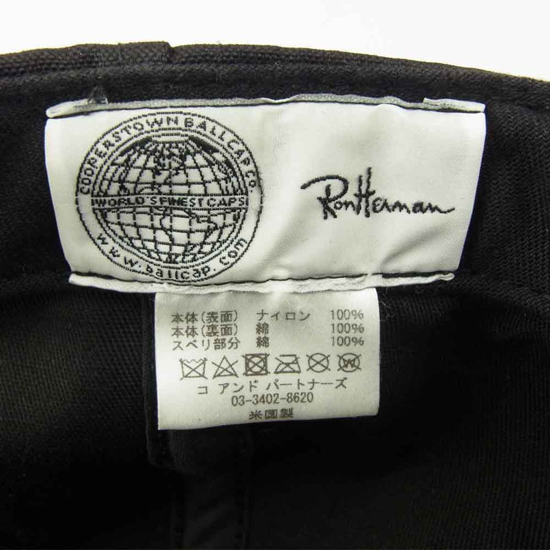 Ron Herman ロンハーマン × COOPERSTOWN BALL CAP クーパーズ タウン ボール キャップ ブラック ブラック系【中古】