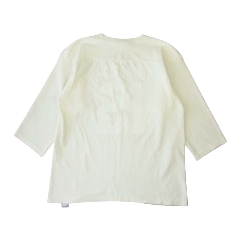 STANDARD CALIFORNIA スタンダードカリフォルニア × Champion チャンピオン へビーウエイト プリント 七分袖 フットボール Tシャツ ホワイト系 L【中古】