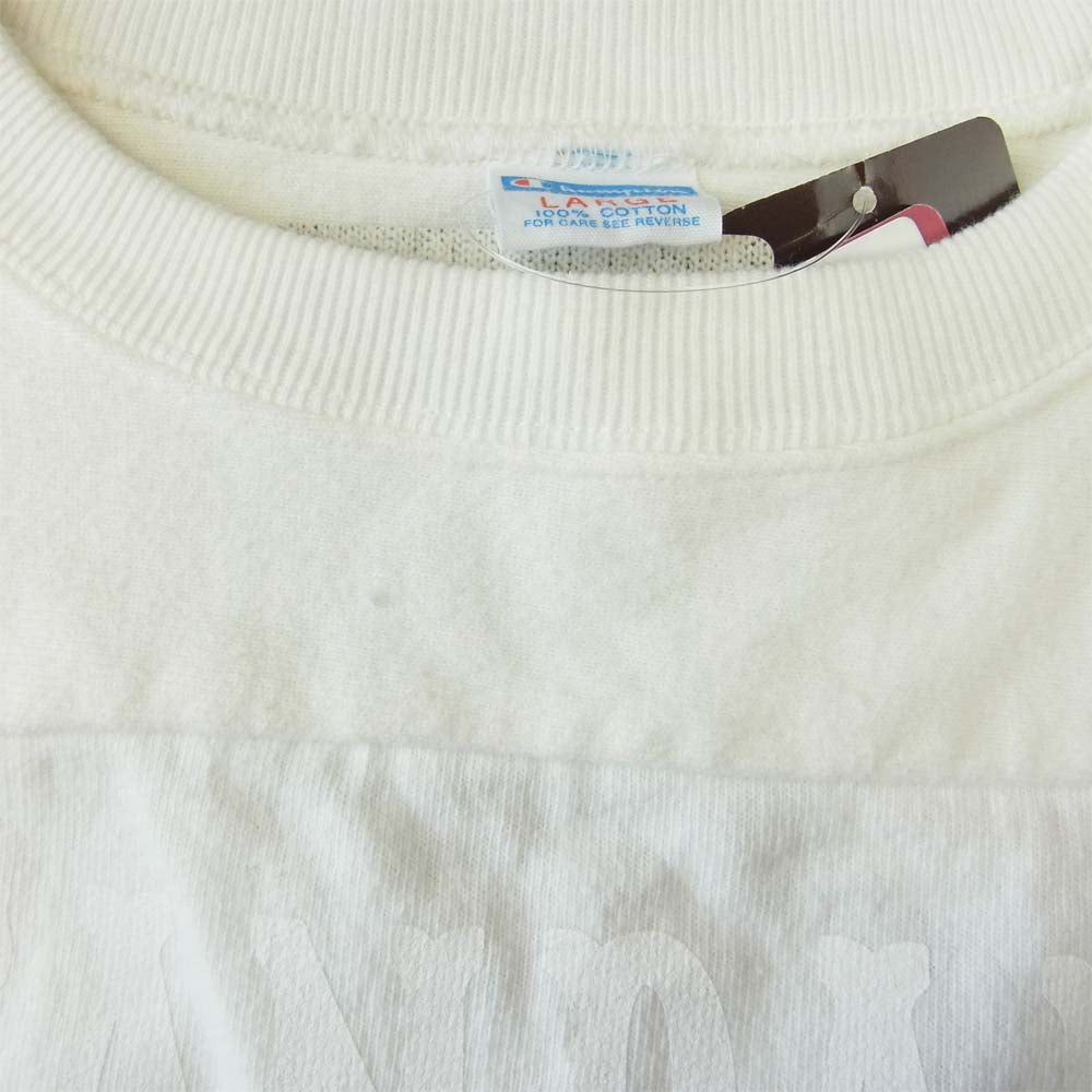 STANDARD CALIFORNIA スタンダードカリフォルニア × Champion チャンピオン へビーウエイト プリント 七分袖 フットボール Tシャツ ホワイト系 L【中古】