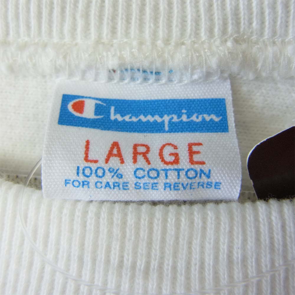 STANDARD CALIFORNIA スタンダードカリフォルニア × Champion チャンピオン へビーウエイト プリント 七分袖 フットボール Tシャツ ホワイト系 L【中古】