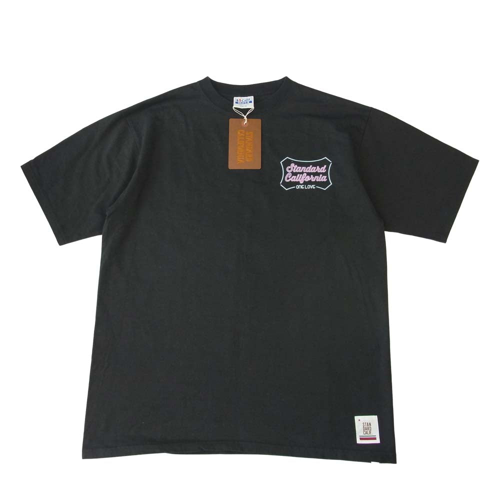 STANDARD CALIFORNIA スタンダードカリフォルニア SD HEAVYWEIGHT NEON SIGN LOGO T ヘビーウエイト ネオンサイン ロゴ 半袖 Tシャツ ブラック系 L【新古品】【未使用】【中古】